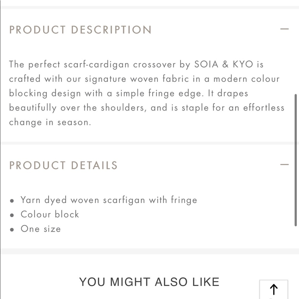 Soia & Kyo Scarfigan Wrap New NWT one size - Picture 8 of 8